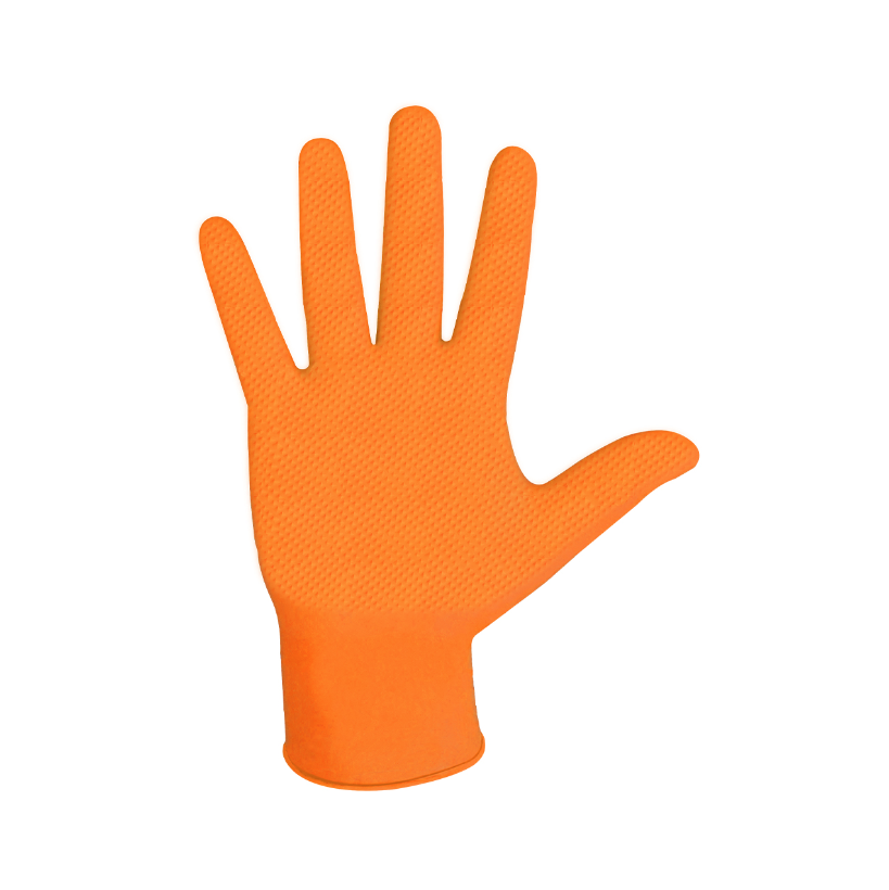 Ironclad CleanFit 8 mil Textured Orange Nitrile Disposable Gloves (Box of 100) from GME Supply